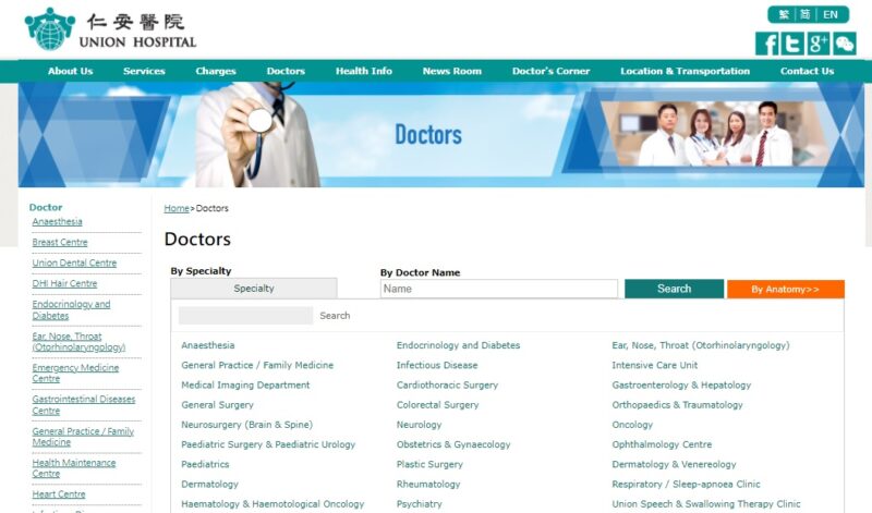 Union Hospital Doctor List
