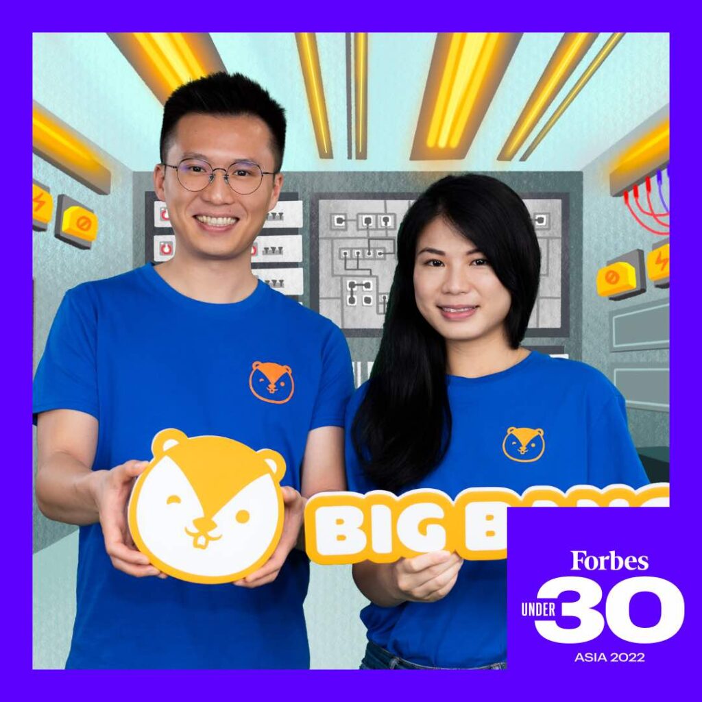 圖為 Big Bang Academy 兩位共同創辦-陳斯皓(Nixon)和唐蒨怡(Sarah)。