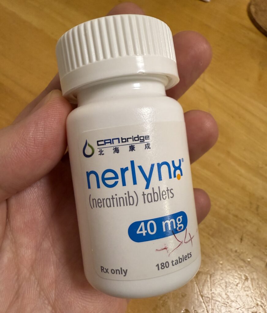 醫生指Neratinib 有助防止HER2乳癌復發，建議C女士接受為期1年的口服標靶藥療程。