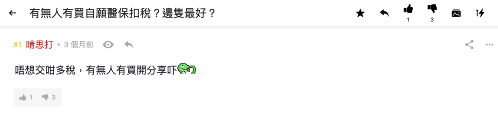問題3:買自願醫保扣稅邊隻最好?